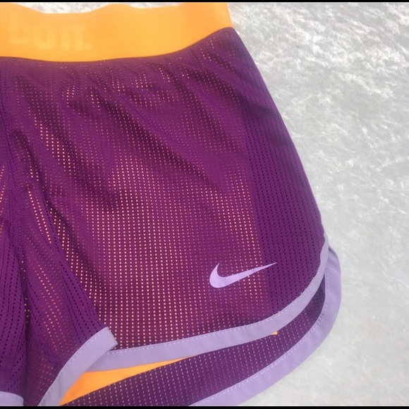 Nike Dri-Fit Ladies Orange and Purple Shorts - Picture 4 of 8